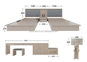 Juego de Cama Minimalista en Tonos Neutros para Hotel con Cabecera Tapizada en Tela y Mesitas de Noche a Juego para Proyectos de Hoteles y Resorts de 3 Estrellas - Product Image 6