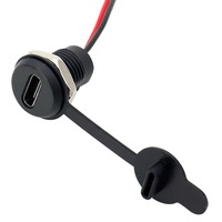 Prise femelle étanche Type-C pour chargement de téléphone, plaque de fixation USB TPC2P, interface d'alimentation en cuivre pur PVC à charge rapide avec écrou