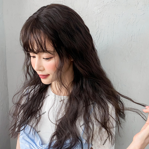 Tóc Giả Màu Đen Tóc Giả Lượn Sóng Dài Có Mái Cho Nữ Tóc Giả Tổng Hợp Chịu Nhiệt Tóc Giả Sợi Nhân Tạo Tóc Xoăn Màu Nâu Da Bồ Nông - Product Image 4