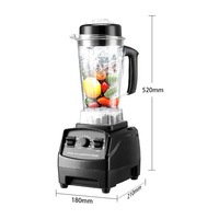 Blender multifonctionnel commercial et domestique à vitesse variable, lames en acier inoxydable, récipient en plastique 2L