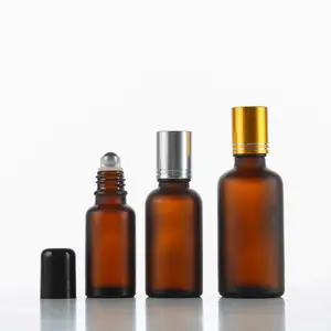 Modern Design Cosmetic Packaging Roll On Bottle Amber Glass 10 ml