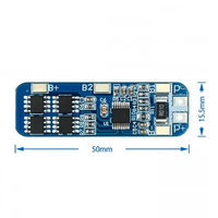 Carte de protection de batterie Li-ion 3S 12V 18650 10A BMS, circuit imprimé 10.8V 11.1V 12.6V, bleu électrique, vert