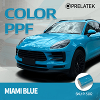 Film de protection de voiture Prelatek Super Gloss Miami Blue TPU auto-réparant, PPF coloré, résistant aux intempéries, adapté aux environnements extérieurs