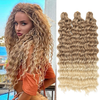 Extensions de cheveux synthétiques naturels ondulés pour tresses au crochet, effet vague océanique, 24 pouces, résistantes à la chaleur