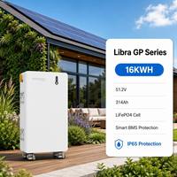 Batería de bajo voltaje Novoage 6000 ciclos compatible con inversor, montada en pared, 51.2V 314Ah LiFePO4 para uso solar doméstico, Libra 16H 200A