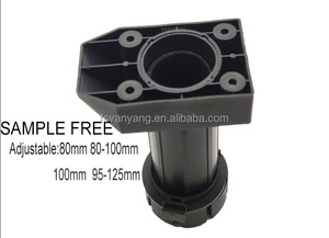 Pieds de canapé réglables YANYANG en gros, 100 mm, carrés, avec patins en PP, pieds de meuble en plastique - Product Image 2