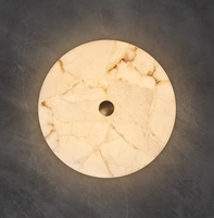 Plafonnier espagnol moderne en marbre et cuivre pour chambre à coucher, lustre en albâtre de luxe, lumière LED, montage encastré pour chambre, balcon, ferme