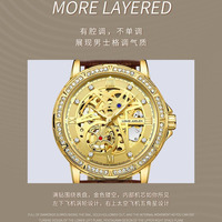 Montre automatique de luxe pour homme, étanche, sertie de diamants, de haute qualité, style squelette, mécanique, très vendue