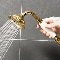 Système de douche antique HONGDEC : Pommeau de douche vintage de 9 pouces avec douchette, robinet mitigeur 2 voies en laiton, ensembles de robinetterie murale