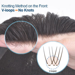 Australia hombres tupé francés encaje Sistema de pelo con PU perímetro venta al por mayor cabello humano tupé hombres peluca - Product Image 3