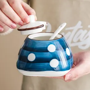 Stile giapponese Stoviglie In Ceramica Condimento Vaso di Set Da Cucina Per Uso Domestico Sale Shaker Condimento Box