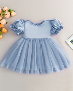 Vestito Estivo Casual da Principessa per Neonata 0-12 <span class=keywords><strong>Mesi</strong></span>, Manica Corta in Raso, Vendita all'Ingrosso - Product Image 2