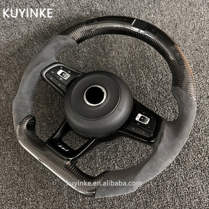 พวงมาลัยแอลอีดีคาร์บอนไฟเบอร์หนังสำหรับ Volkswagen <span class=keywords><strong>VK</strong></span> R-Line Bora Sagitar Magotan B6 7 8 6กอล์ฟ7 CC Passat POLO Tiguan - Product Image 2