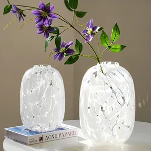 DESITA fabbrica moderno premio vaso bianco grande ventre rotondo piccola bocca vaso di vetro idroponico tavolo vaso
