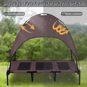 Yeni tasarım <span class=keywords><strong>Amazon</strong></span> sıcak satış çıkarılabilir Pet soğutma karyolası çıkarılabilir nefes yükseltilmiş açık gölgelik ile köpek yatağı - Product Image 3