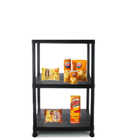 Type debout détachable trois couches pour des casse-croûte de ménage caractéristiques fonctionnelles support d'étagère de stockage en plastique