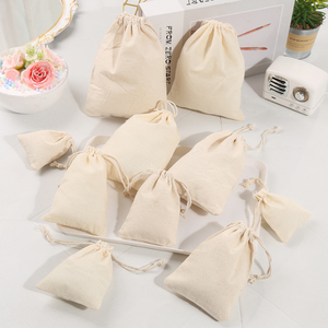 Bolsas de Embalaje de Algodón Orgánico de Fabricación China, Bolsitas Redondas de Algodón Blanco con Cordón, Bolsitas Ecológicas para Joyería - Product Image 1