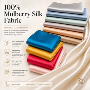 Tessuto Premium Antibatterico 100% Pura Seta di Gelso <span class=keywords><strong>Crepe</strong></span> Charmeuse Liscio 100GSM 280cm Larghezza Intera per Biancheria da Letto e Tessili per la Casa - Product Image 4