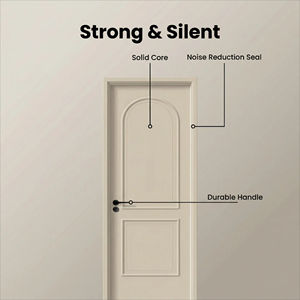 Porta in Legno Massello con Intarsi in Acciaio Inossidabile per Stile Moderno Classico - Product Image 3