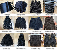 Extensiones de Cabello Humano 100% Natural Negro, Ondulado y Liso, con Cutícula Alineada, Cabello Birmano Crudo al por Mayor, Proveedor de Cabello