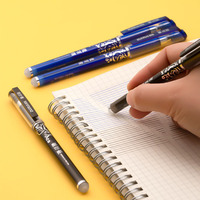 Stylos à pointe effaçable promotionnels en gros pour l'écriture scolaire, fournitures de bureau en plastique avec logo personnalisé et tête effaçable pour étudiants