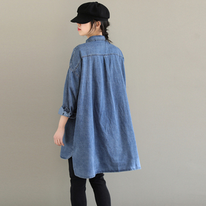 เสื้อเชิ้ตยีนส์ผู้หญิงสไตล์เกาหลี รุ่นใหม่ ฤดูใบไม้ร่วง ปี 2026 ทรงหลวม คอปกต่อผ้า ลายทาง  ขายส่งราคาโรงงาน - Product Image 3