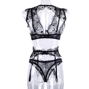 Sous-vêtements adultes sexy en dentelle noire pour femmes et hommes Shemale <span class=keywords><strong>Lingerie</strong></span> et jouets sexuels Juguetes Sexuales - Product Image 3