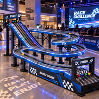 Fourniture directe usine : Piste de billes personnalisée avec obstacles de jeu et entonnoir de catapulte, équipement d'activités