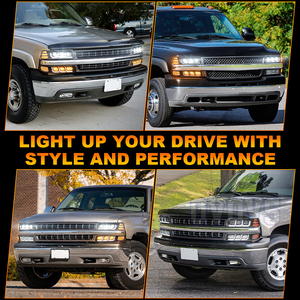 Gruppo Fari LED OVOVS con Luci Diurne di Benvenuto e Indicatori di Direzione per Chevy Silverado 1999-2002 - Product Image 3