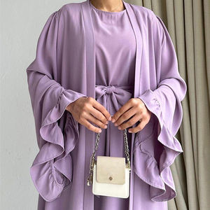 Ensemble <span class=keywords><strong>Abaya</strong></span> EID Nouvelle Mode Manches Cloche Larges <span class=keywords><strong>Kimono</strong></span> Sans Manches Robe Antidérapante Vêtement Islamique Robe Musulmane de Haute Qualité pour Femmes - Product Image 6