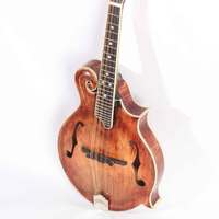 Instruments de musique mandoline de style F faits à la main en bois massif dos en érable flammé d'une seule pièce