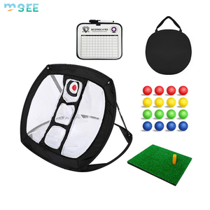 SeeMore Juegos de interior al aire libre Precisión de astillado Práctica de swing Regalo de golfista Práctica de golf Objetivo de red con alfombrilla y pelotas - Product Image 1
