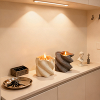 Conteneur de bougie de luxe au design unique et créatif, forme irrégulière, récipient à bougie, décoration d'intérieur, pot à bougie en céramique, vente en gros personnalisée