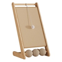 Griffoir pour chat en forme de L, tapis à griffer pour chat, rampe à griffer pour chat, jouet à griffer en bois pour chat, planche à griffer pour chat avec boule en sisal