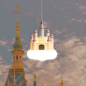Moderna Lampada a LED per Cameretta Bambina, Luce Notturna da Comodino, Lampadario a Castello Cartone Animato per Stanza dei Bambini - Product Image 2