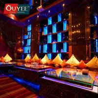 Diseño Interior Moderno Personalizado para Club Nocturno, Luces LED para DJ, Mueble de Exhibición, Mesa de Salón, Muebles de Exterior Ecológicos de Metal y Vidrio