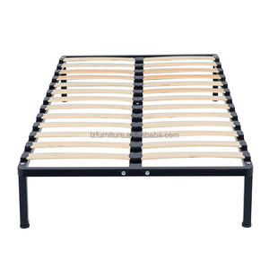 Fashion Cheap Mattress Foundation Queen Iron Metal <b>Platform</b> <b>Bed</b> <b>Frame</b> With Wooden Slats - Product Image 3