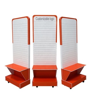 Tùy chỉnh fanghua sản phẩm Kệ hiển thị giá sàn các tông sóng hiển thị đứng với <span class=keywords><strong>Hooks</strong></span> cho tóc phụ kiện cửa hàng - Product Image 1