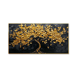 Golden Tree 3D Texture <span class=keywords><strong>Palette</strong></span> Couteau Peinture sur Toile Bohème Peint à la Main Art Déco Design - Product Image 6