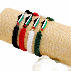 Hot-Selling Palestinian Flag <b>Bracelet</b> HandWoven Adjustable DIY Black White <b>Red</b> Green National Colors Wristband - Product Image 1
