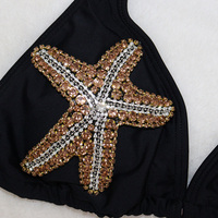 S719 usine vie marine strass Patch Bikini maillot de bain brillant deux pièces Bikini cristal natation maillot de bain
