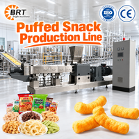 Machine automatique de fabrication de snacks de blé soufflé, ligne de production extrudeuse à double vis pour boules, anneaux et bâtonnets de céréales soufflées