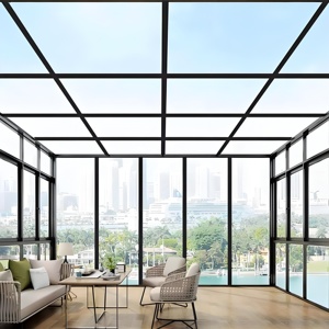 <span class=keywords><strong>Solarium</strong></span> préfabriqué en verre moderne personnalisé, en aluminium, autoportant, pour les quatre saisons, pour villa, usage extérieur résidentiel - Product Image 3