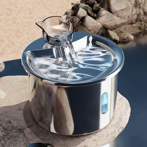 Fontaine à eau pour animaux de compagnie en acier inoxydable avec lumière et eau circulante pour chats et chiens, alimentation électrique, conception détachable - Product Image 3