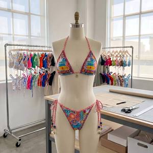 Fabricante OEM <span class=keywords><strong>de</strong></span> Trajes <span class=keywords><strong>de</strong></span> Baño, Bikini <span class=keywords><strong>de</strong></span> Tiras con Cuentas, Tanga Brasileña, Venta al por Mayor, Personalización <span class=keywords><strong>de</strong></span> Trajes <span class=keywords><strong>de</strong></span> Baño para Mujer - Product Image 4