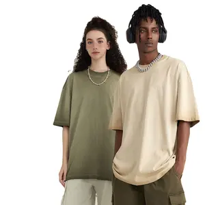 Sandian 220G Custom Logo Hot Style Hiphop Streetwear 100% Katoenen Overziste T-Shirts Voor Heren Met Korte Mouwen