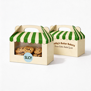 Boîte à emporter écologique personnalisée avec logo imprimé, qualité alimentaire, pour restaurant, boulangerie, pâtisserie, emballage <span class=keywords><strong>cadeau</strong></span> - Product Image 2