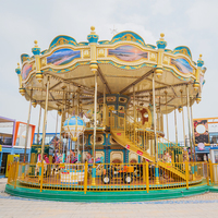 Grand carrousel de divertissement populaire pour centre commercial, manège extérieur et intérieur de style européen à double étage en promotion
