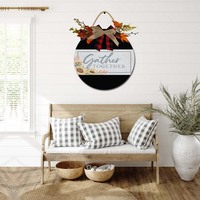 Panneau de porte d'entrée en bois moderne, motif couronne, décoration murale pour porche, style ferme, couleur personnalisable, cadeau sur mesure, 12 pouces