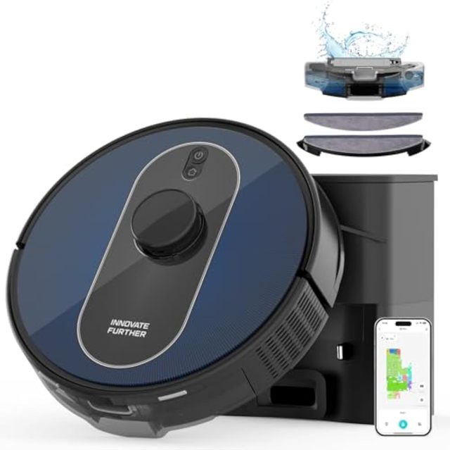 S6 Pro APP Robot Vacuum Cleaner Mop 5000Pa 360 LiDAR 3L Dust Station Self-Emptying Feature for Pet Hair Hard Floors